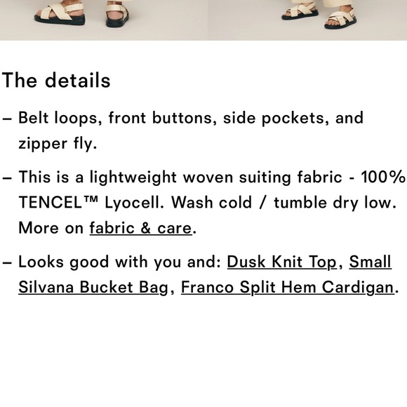 Reformation Mason Cropped Pants in Light Beige - Picture 6 of 8